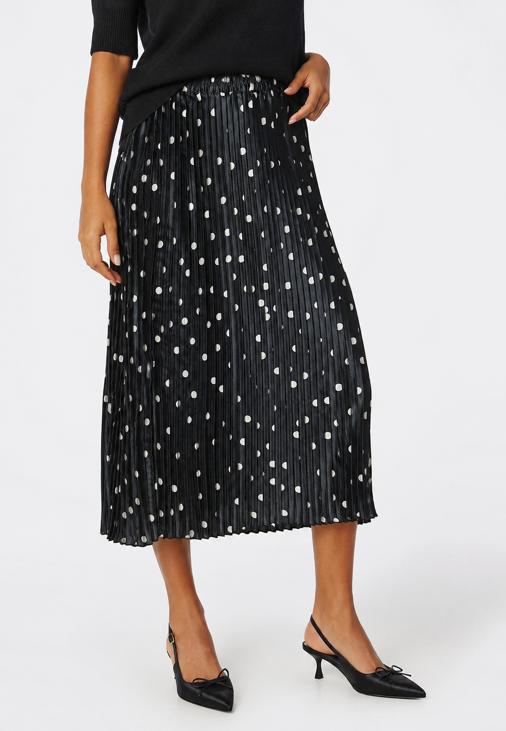 Classic Polka Midi Skirt