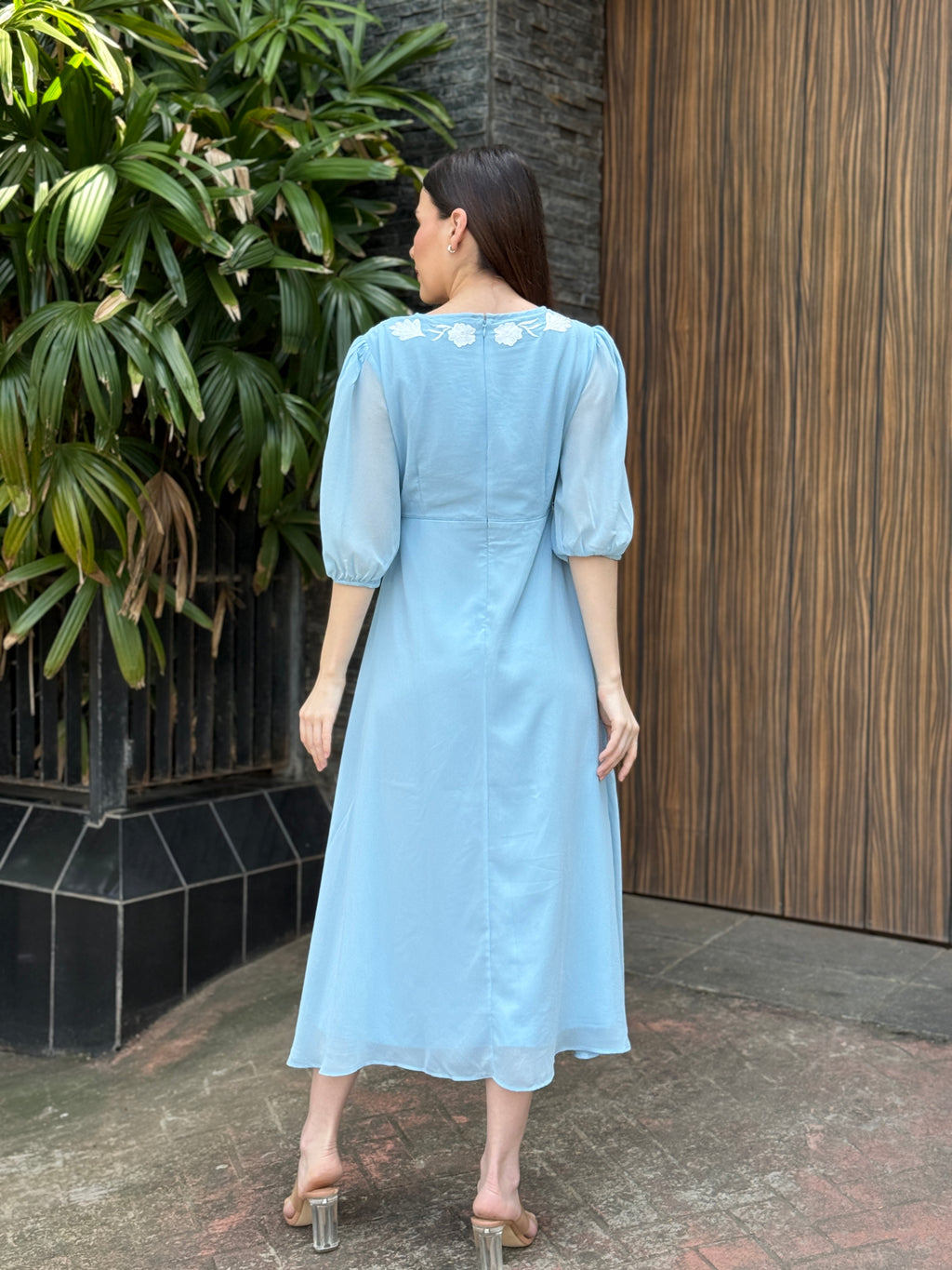 Blue Grace Midi Dress