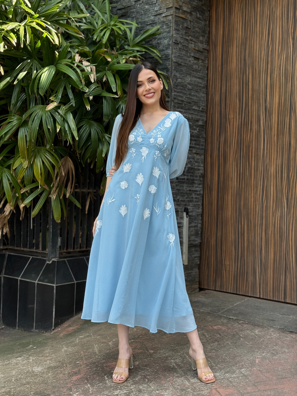 Blue Grace Midi Dress