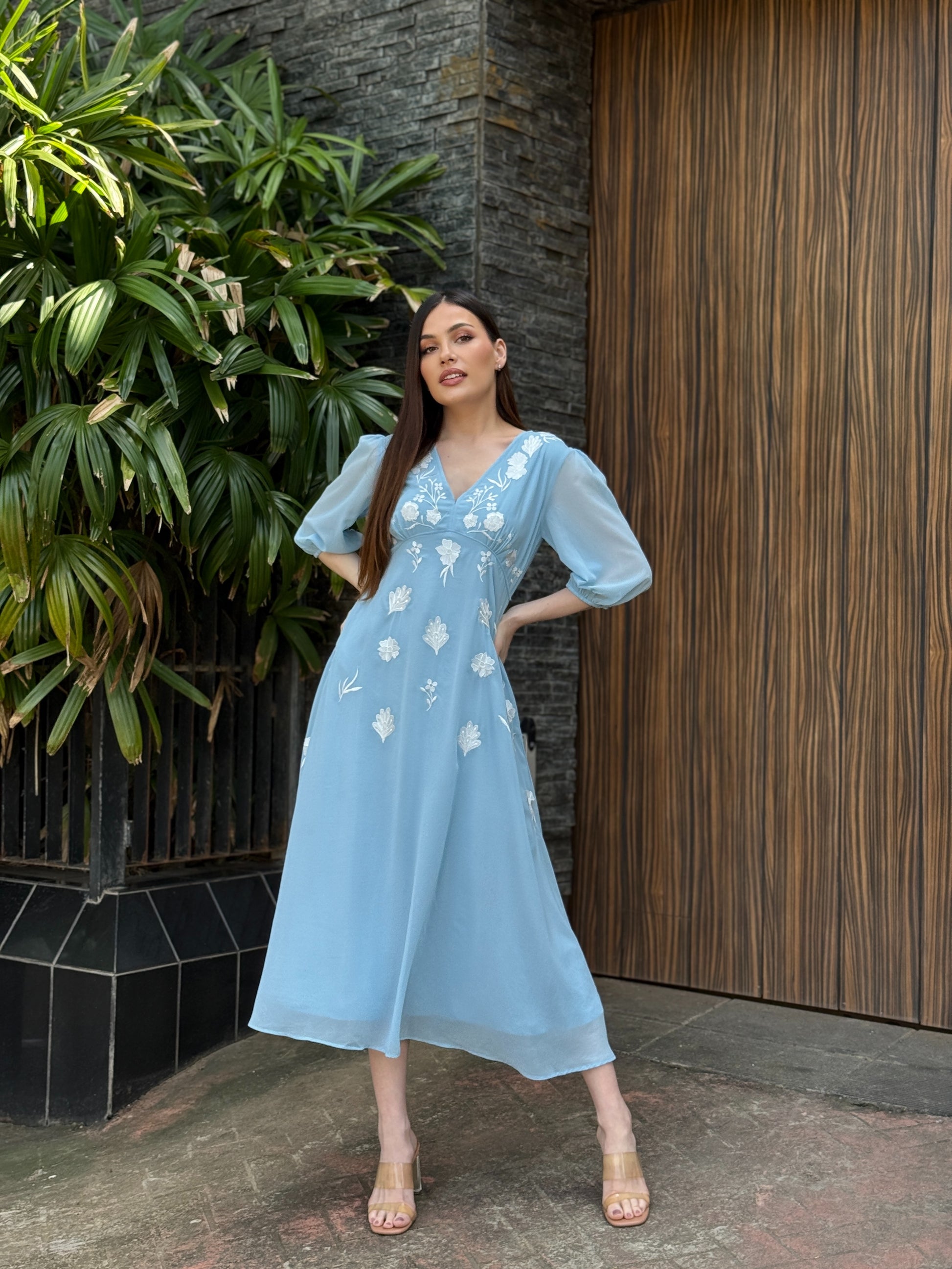Blue Grace Midi Dress