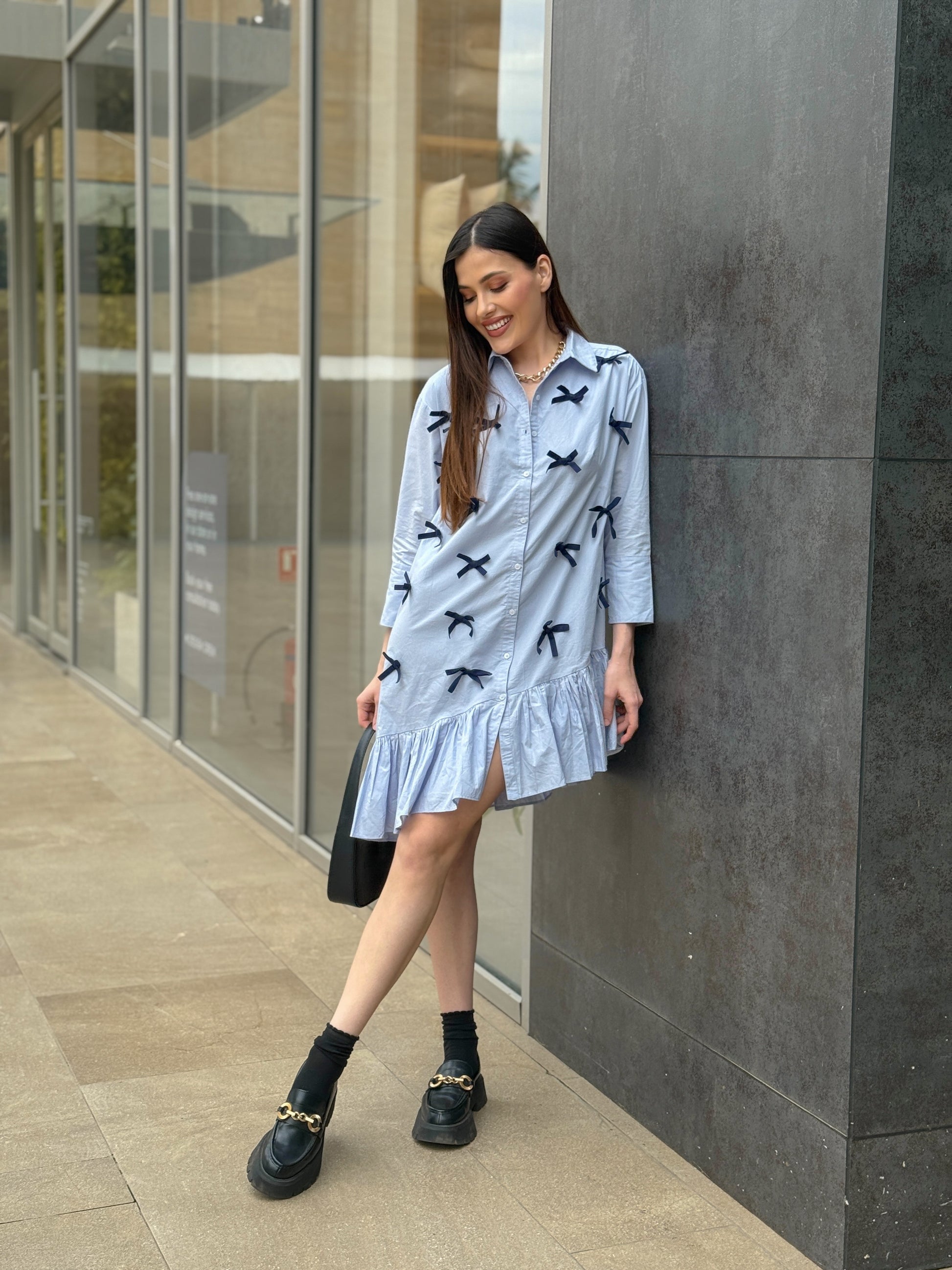 The Bow Shirt Dress