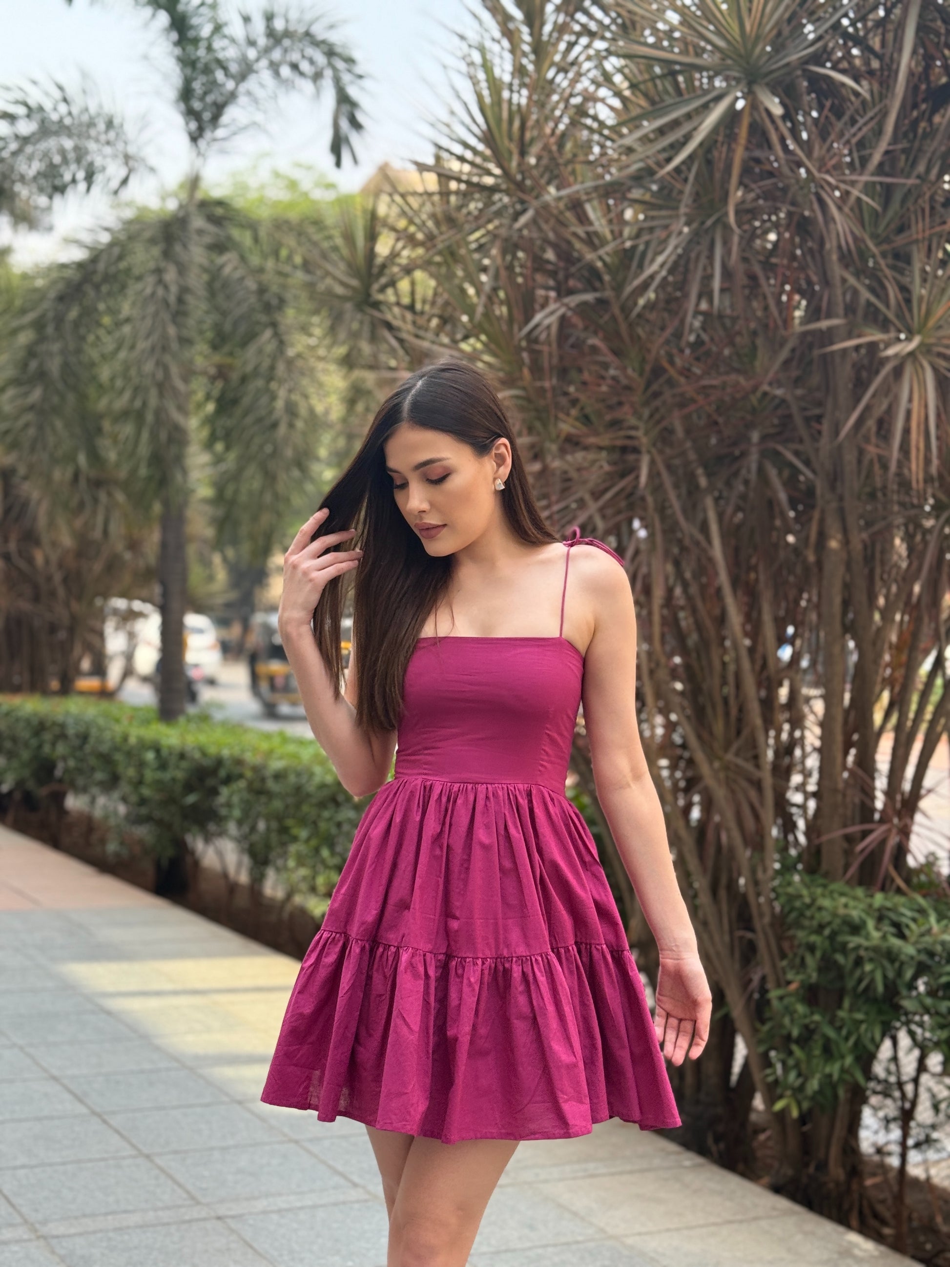 berry summer mini cotton western dress vacation
