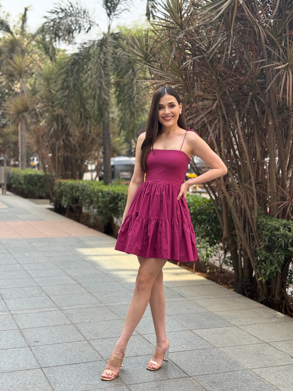 berry summer mini cotton western dress chic