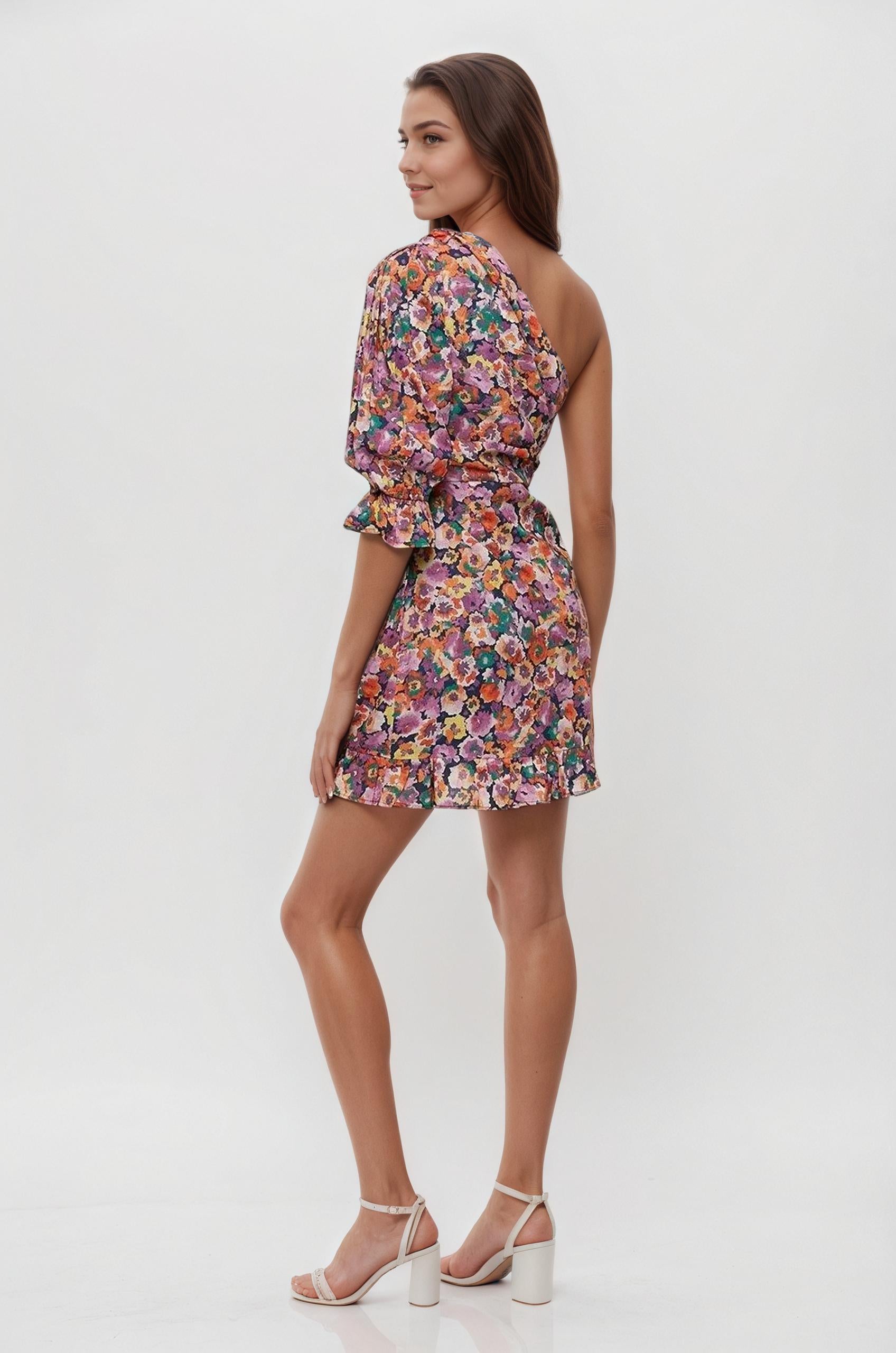floral dress, summer dress, bright dress, mini dress, party dress