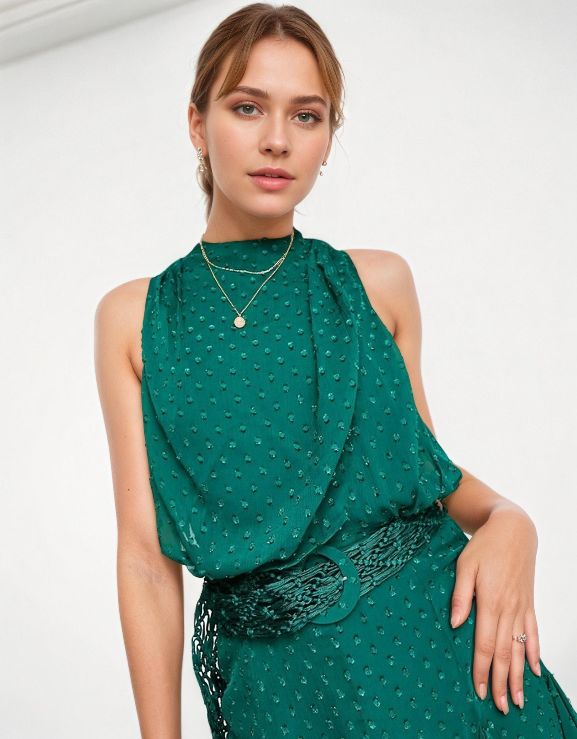 flowy dress, green dress, summer party dress, cute dress, feminine clothes