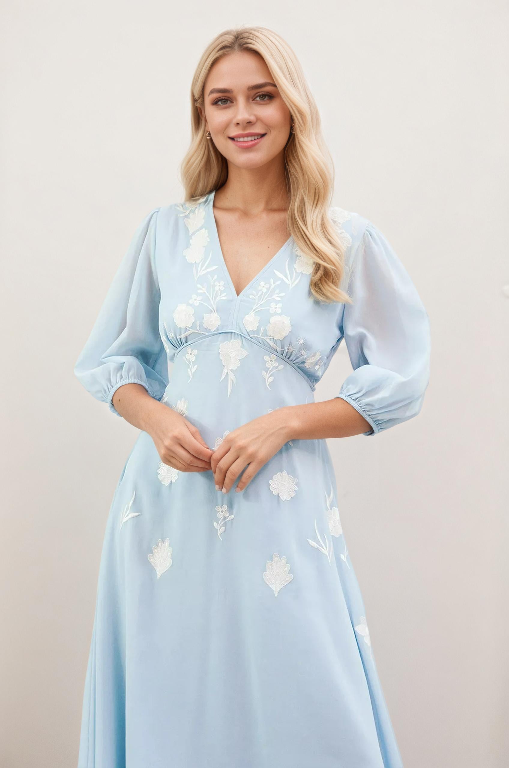 light blue midi dress, midi dress, elegant dress, summer dress, 