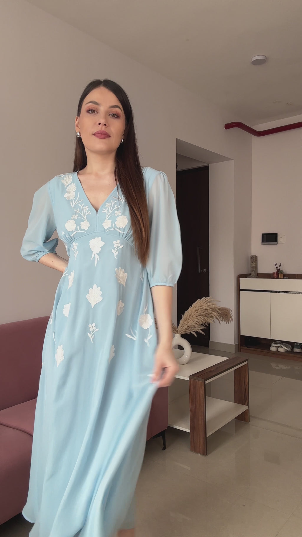 Blue Grace Midi Dress