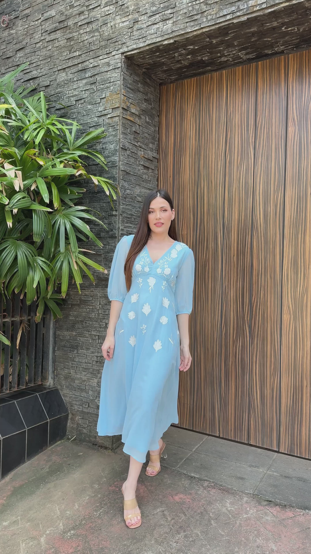 Blue Grace Midi Dress