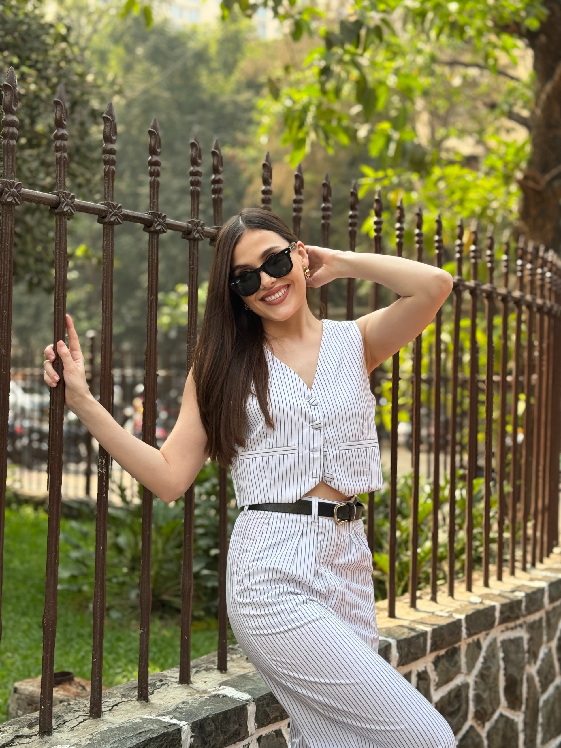 striped elegant waistcoat western fashion