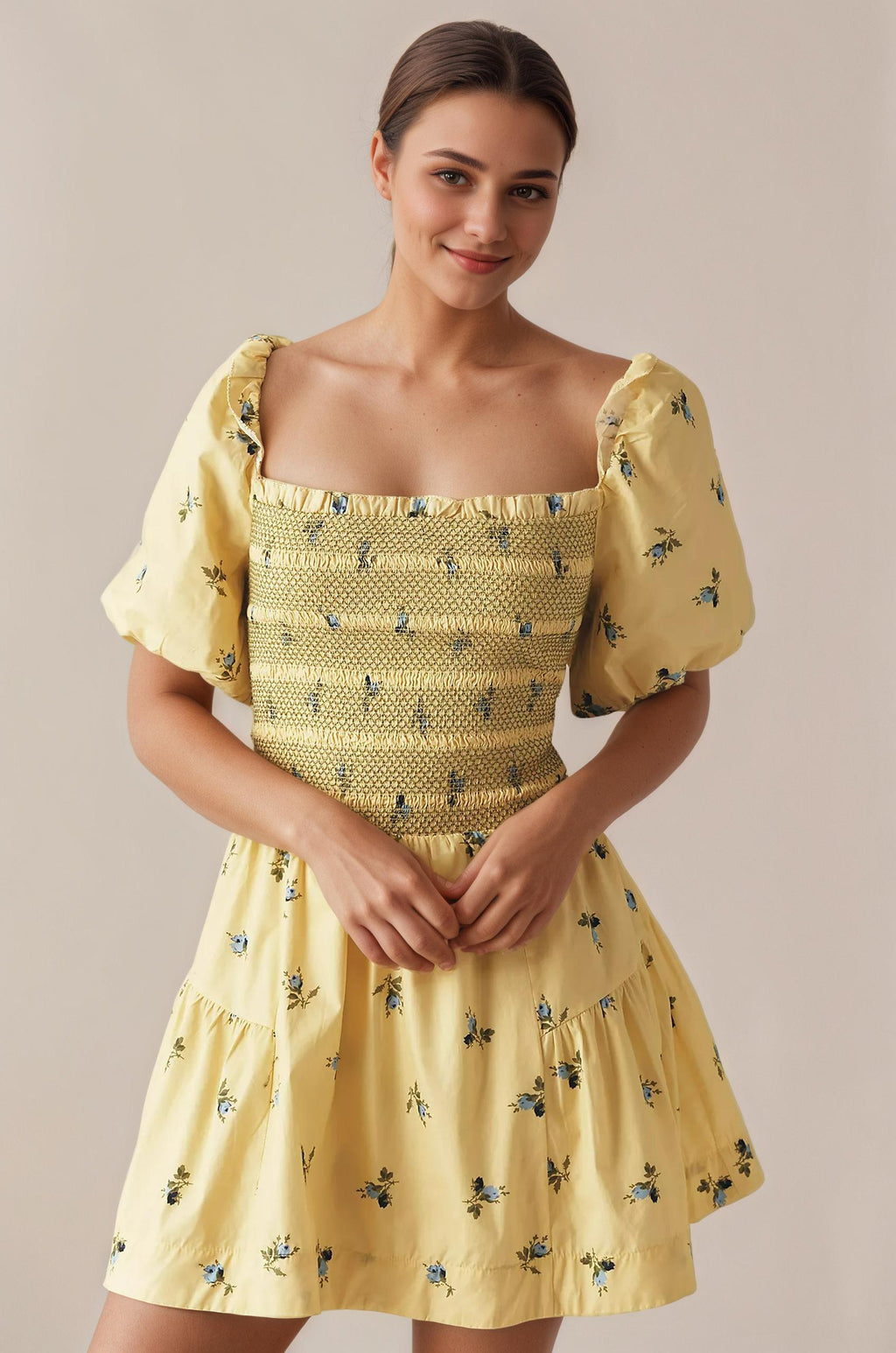 floral mini dress, puff sleeve dress, cute dress,  western dress